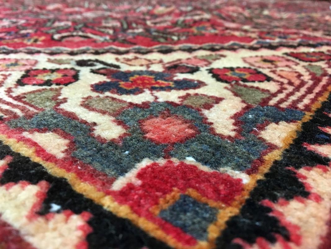 Handmade Antique Persian Hamadan Red Oriental Rug 5'1 x 10'8