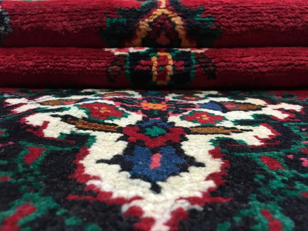 Handmade Vintage Persian Hamadan Red Oriental Runner 3'11 x 10'1