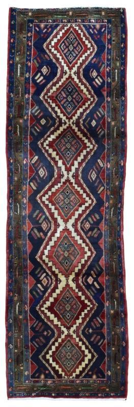 Handmade Vintage Persian Hamadan Red Oriental Wool Runner 2'11 x 9'10
