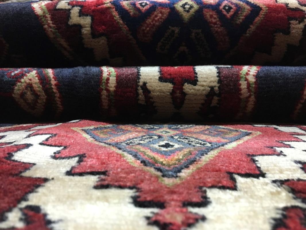 Handmade Vintage Persian Hamadan Red Oriental Wool Runner 2'11 x 9'10