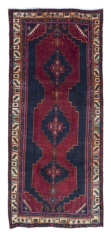 Handmade Vintage Persian Hamadan Red Oriental Runner 4'1 x 9'7