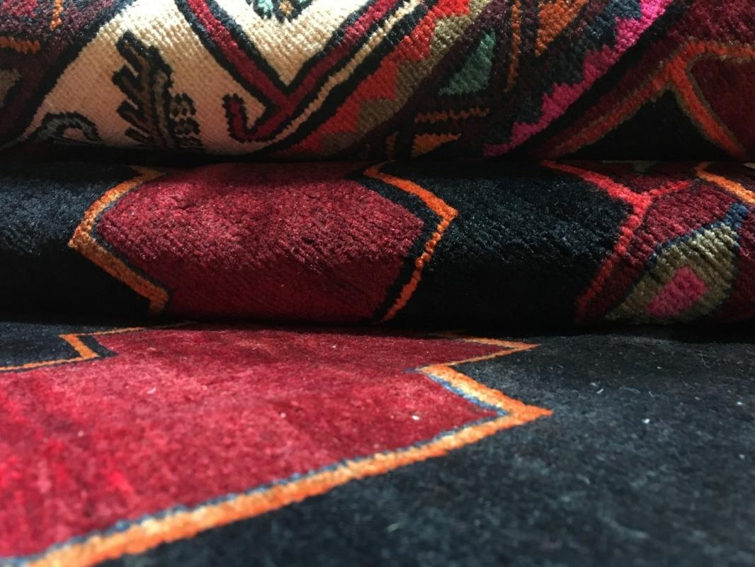 Handmade Vintage Persian Hamadan Red Oriental Runner 4'1 x 9'7