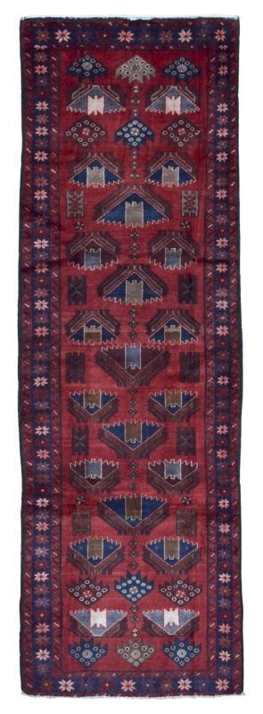 Handmade Vintage Persian Hamadan Red Oriental Runner 3'1 x 9'8