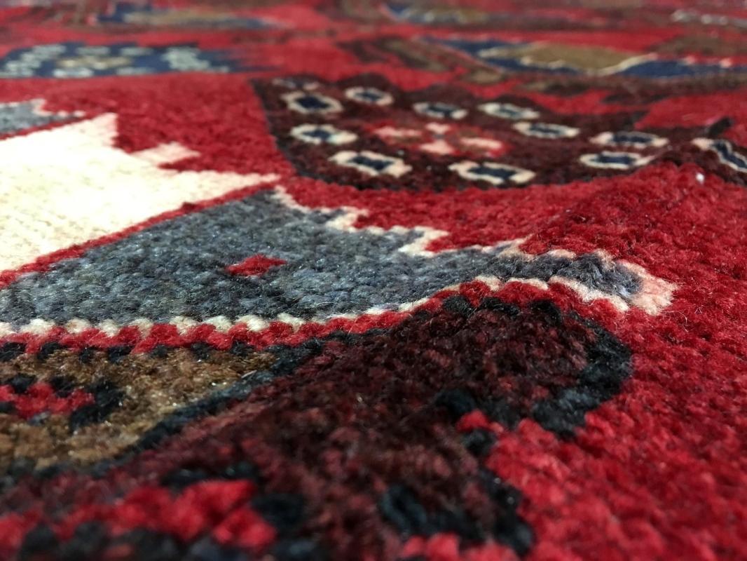 Handmade Vintage Persian Hamadan Red Oriental Runner 3'1 x 9'8