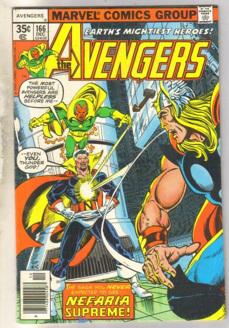 Avengers #166 comic book fine 6.0