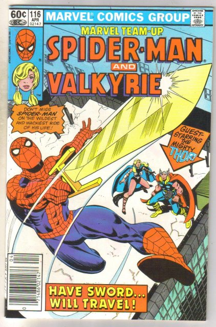Marvel Team-up Spider-man and Valkyrie #116 comic book near mint 9.4