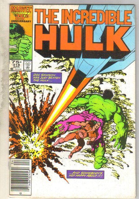 Incredible Hulk #318 comic book fine 6.0