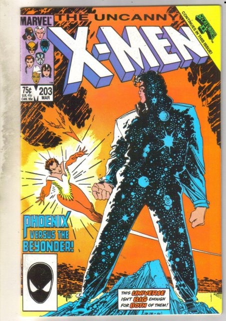 Uncanny X-men #203 writing on title page comic book near mint 9.4