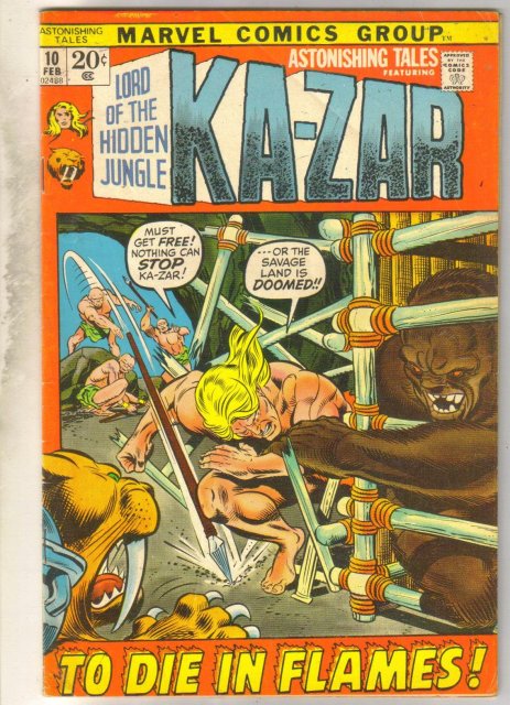 Astonishing Tales #10 (Kazar) comic book very good 4.0