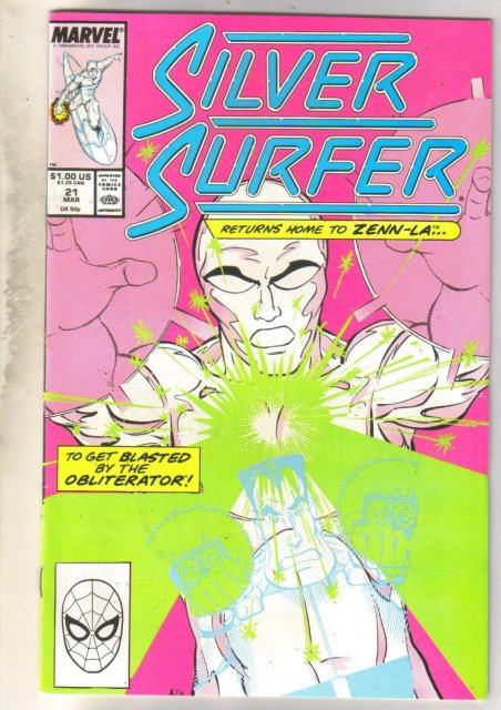 Silver Surfer #21 comic book near mint 9.4