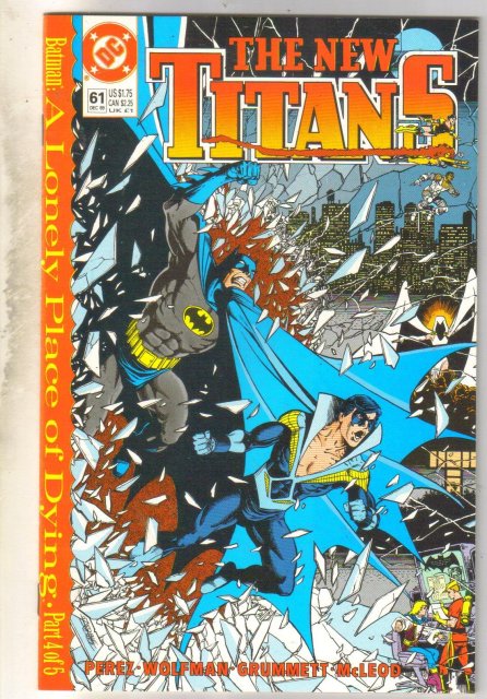 New Titans #61 comic book near mint 9.4