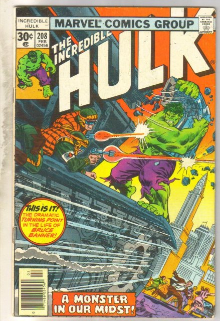 Incredible Hulk #208 comic book very good 4.0
