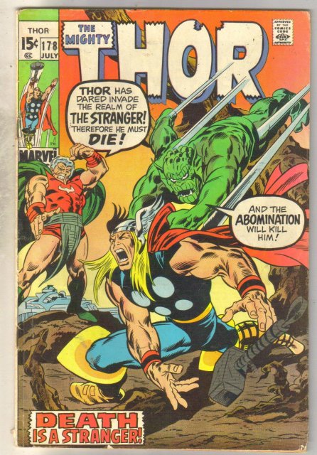 Mighty Thor #178 comic book very good/fine 5.0