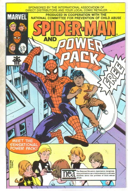 Spider-man and Power Pack child abuse giveaway near mint 9.4