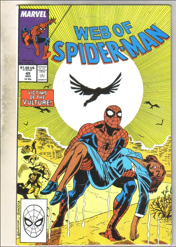 Web of Spider-man #45 comic book near mint 9.4