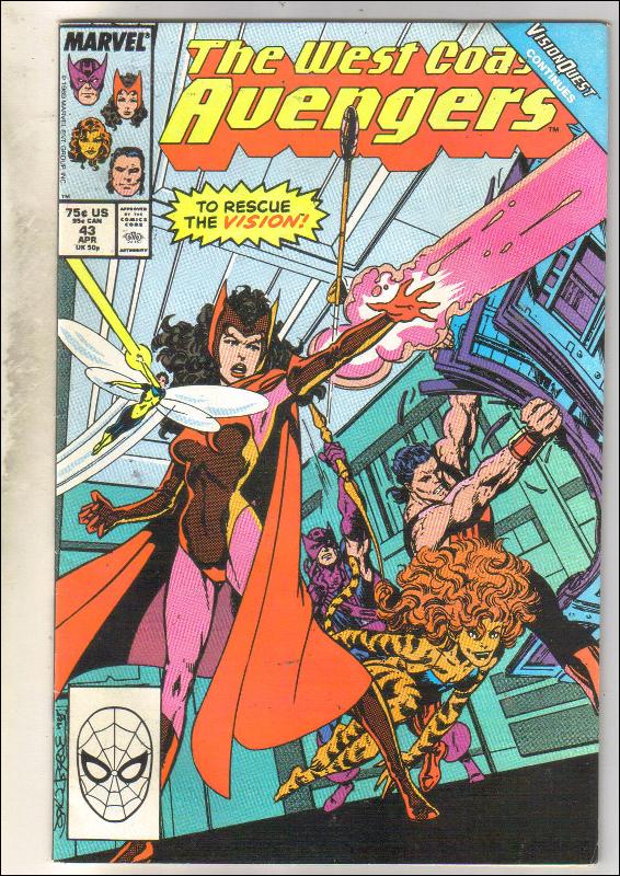 West Coast Avengers #43 comic book near mint 9.4