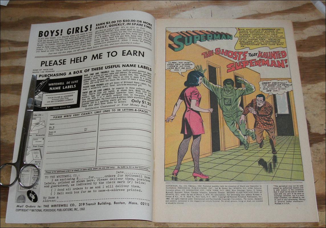 Superman #214 comic book very fine/near mint 9.0