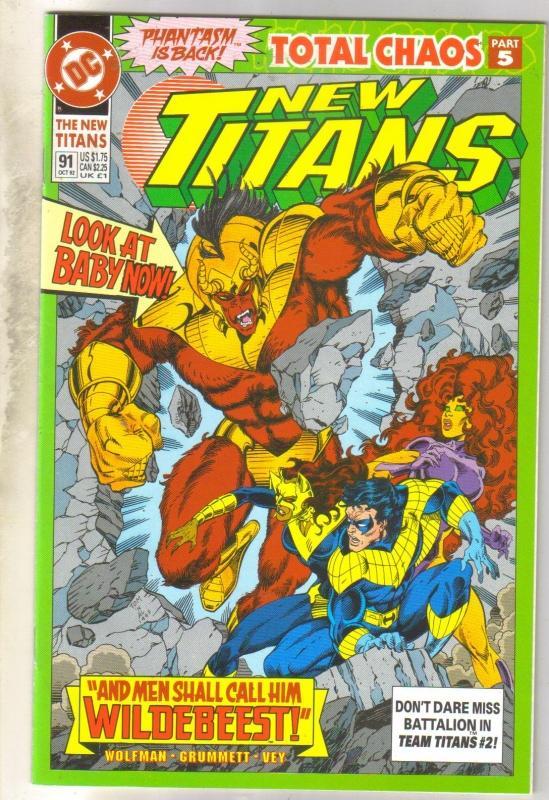 The New Titans #91 comic book near mint 9.4