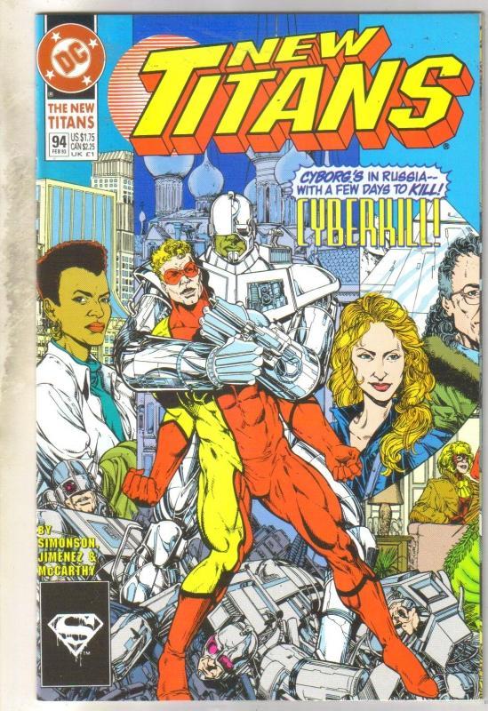 The New Titans #94 comic book near mint 9.4