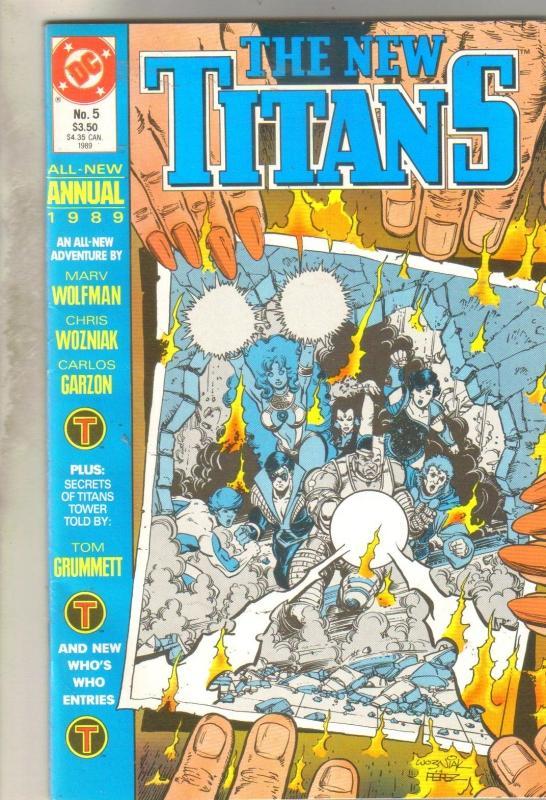 The New Titans Annual #5 comic book near mint 9.4