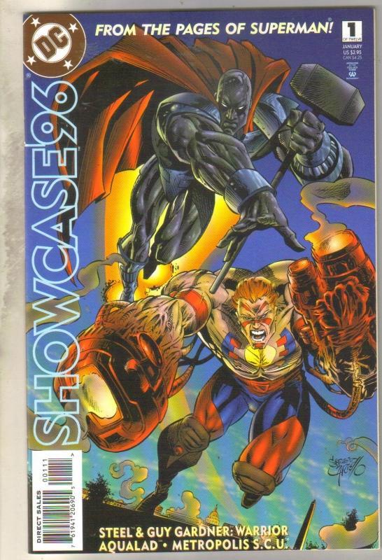 Showcase96 #1 steel Guy Gardner: Warrior Aqualad Metropolis S.C.U. comic book near mint 9.4