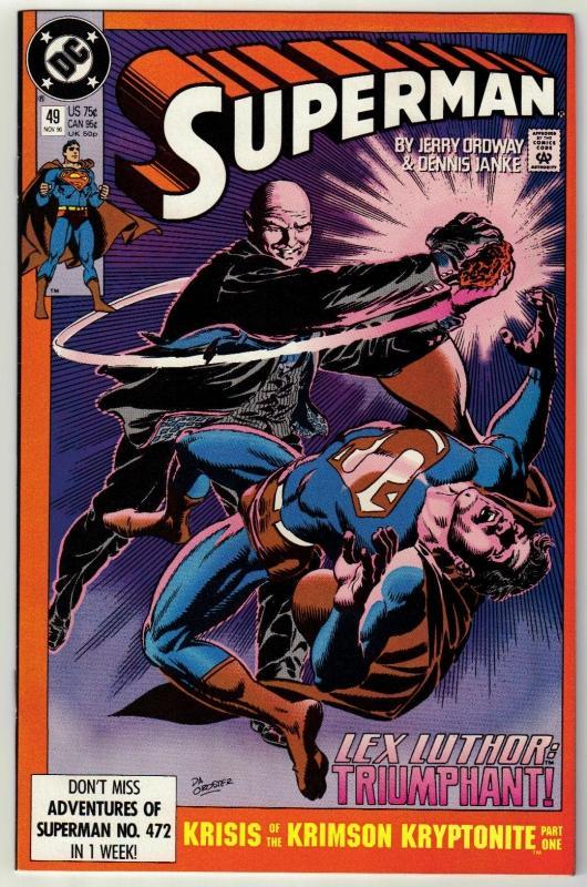 Superman #49 comic book near mint 9.4