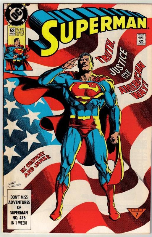 Superman #53 comic book near mint 9.4