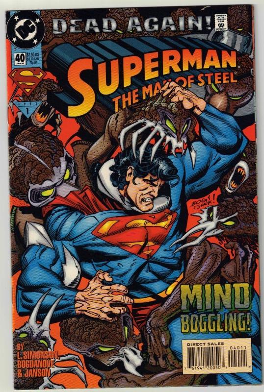 Superman The Man of Steel #40 comic book near mint 9.4