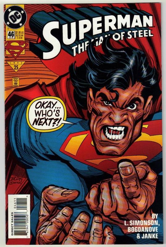 Superman The Man of Steel #46 comic book near mint 9.4