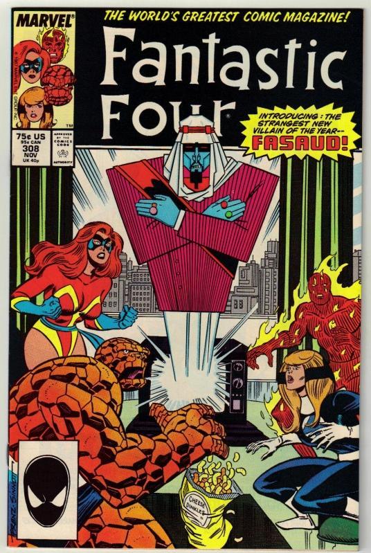 Fantastic Four #308 comic book near mint 9.4