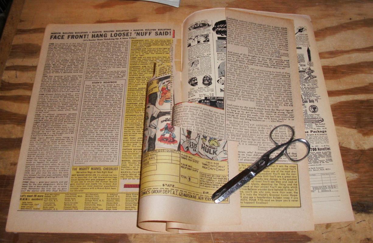 Fantastic Four #71 comic book with letter page clipped