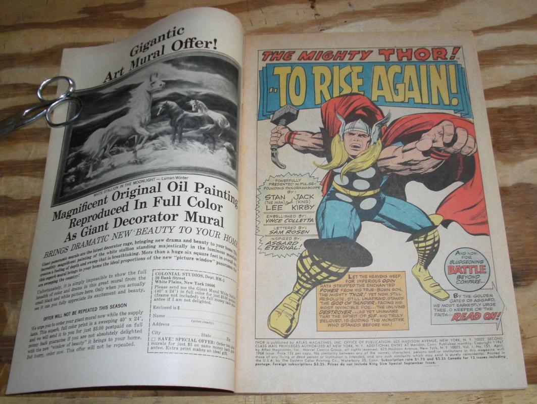 The Mighty Thor #151 comic book very fine/near mint 9.0