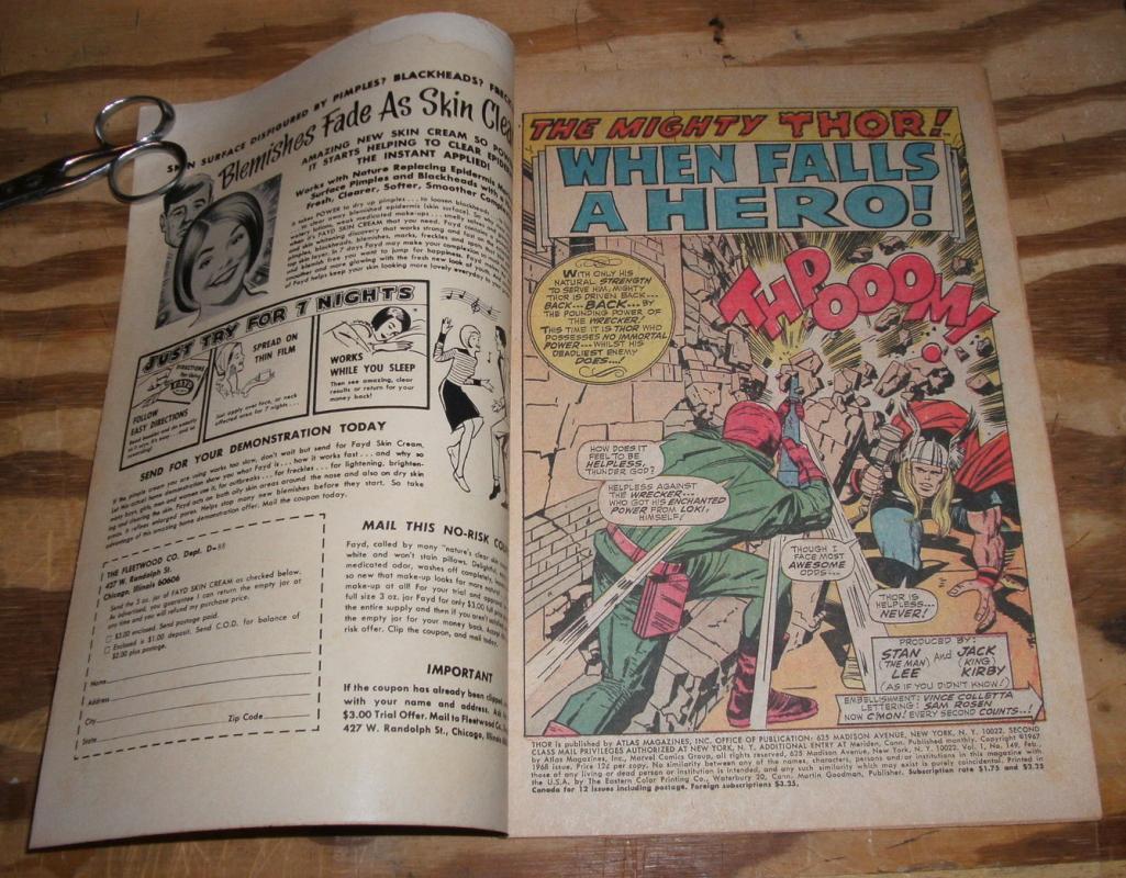 The Mighty Thor #149 comic book fine 6.0