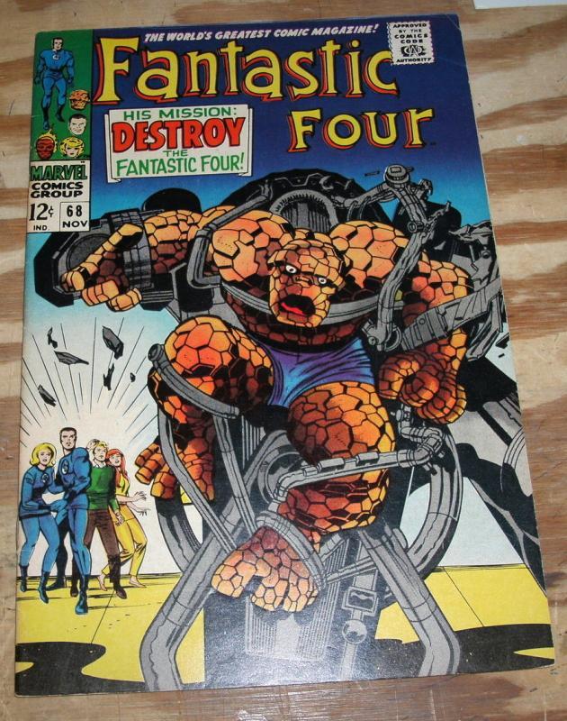 Fantastic Four #68 comic book very fine 8.0 but mvs stamp clipped