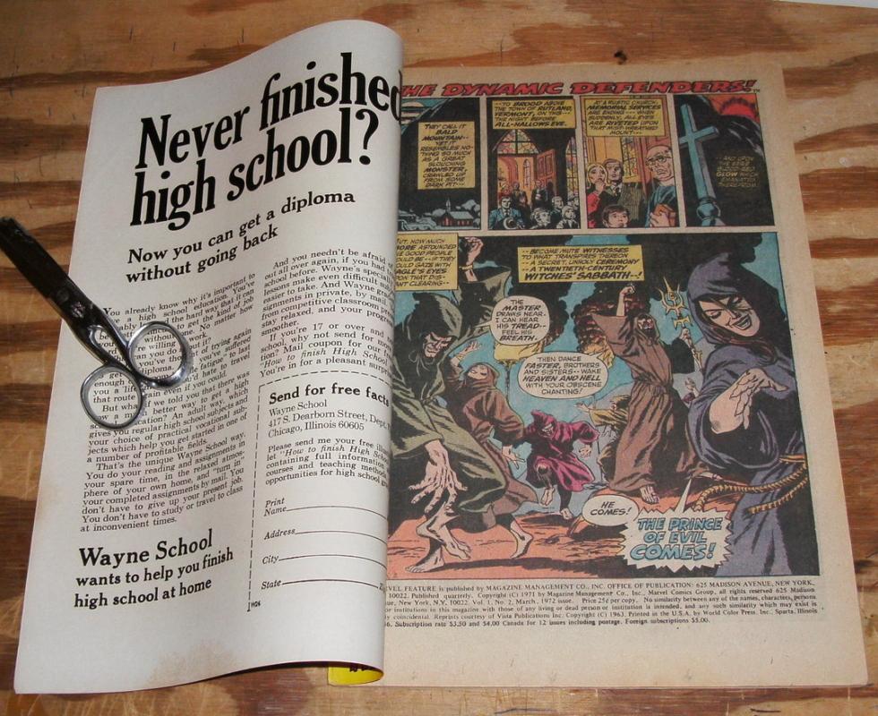 Marvel Feature #2 comic vf 8.0 (Defenders)