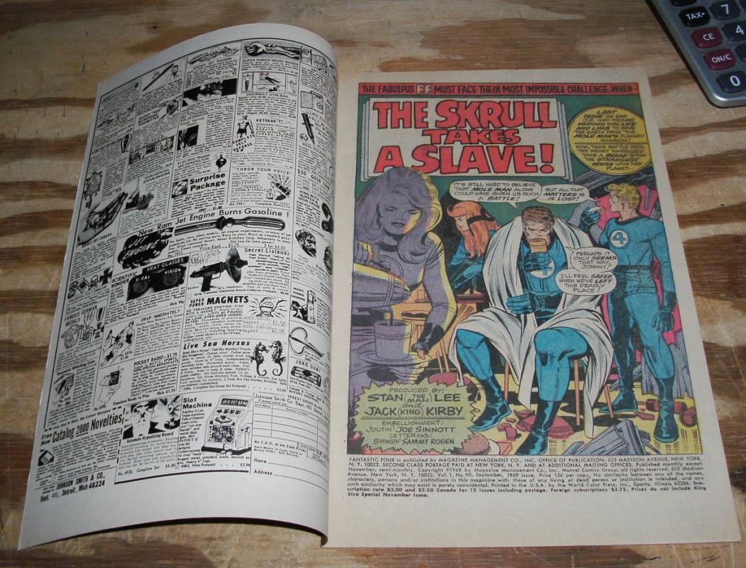 Fantastic Four #90 comic book very fine + 8.5