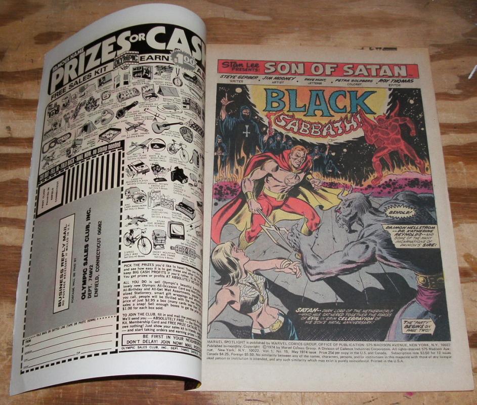 Marvel Spotlight on The Son of Satan #15 comic book near mint 9.4