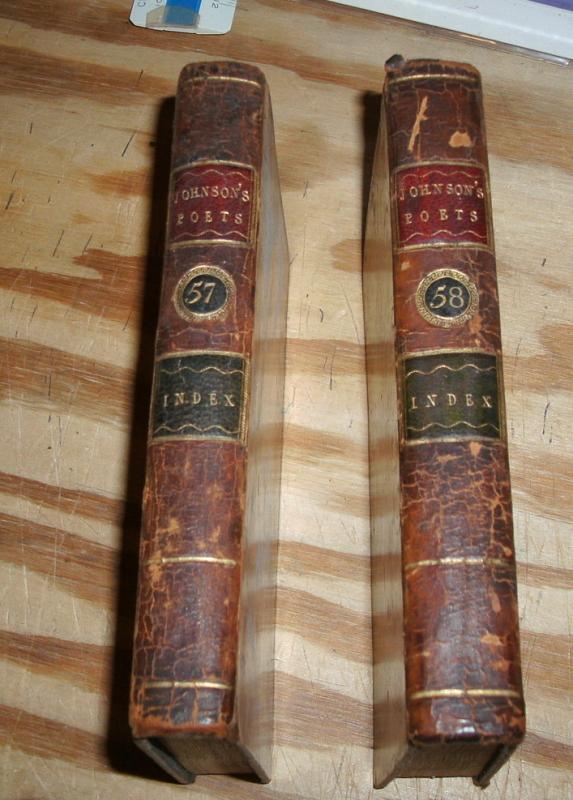Johnson's Poets Index to the English Poets two volume set 1780