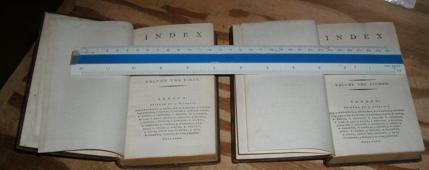 Johnson's Poets Index to the English Poets two volume set 1780