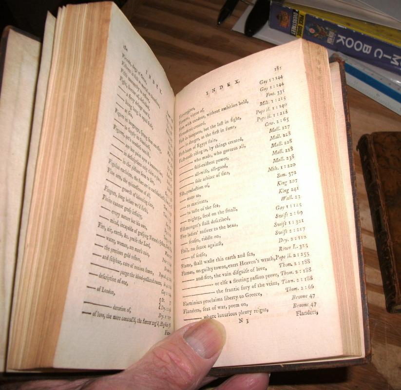 Johnson's Poets Index to the English Poets two volume set 1780