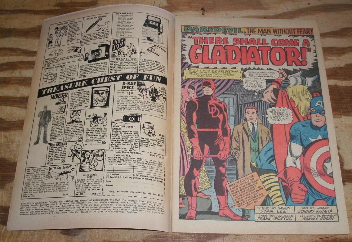 Daredevil #18 comic book letter page clipped
