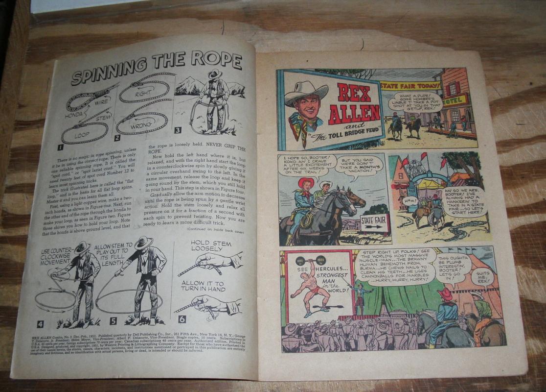 Rex Allen #3 comic book g/vg autographed