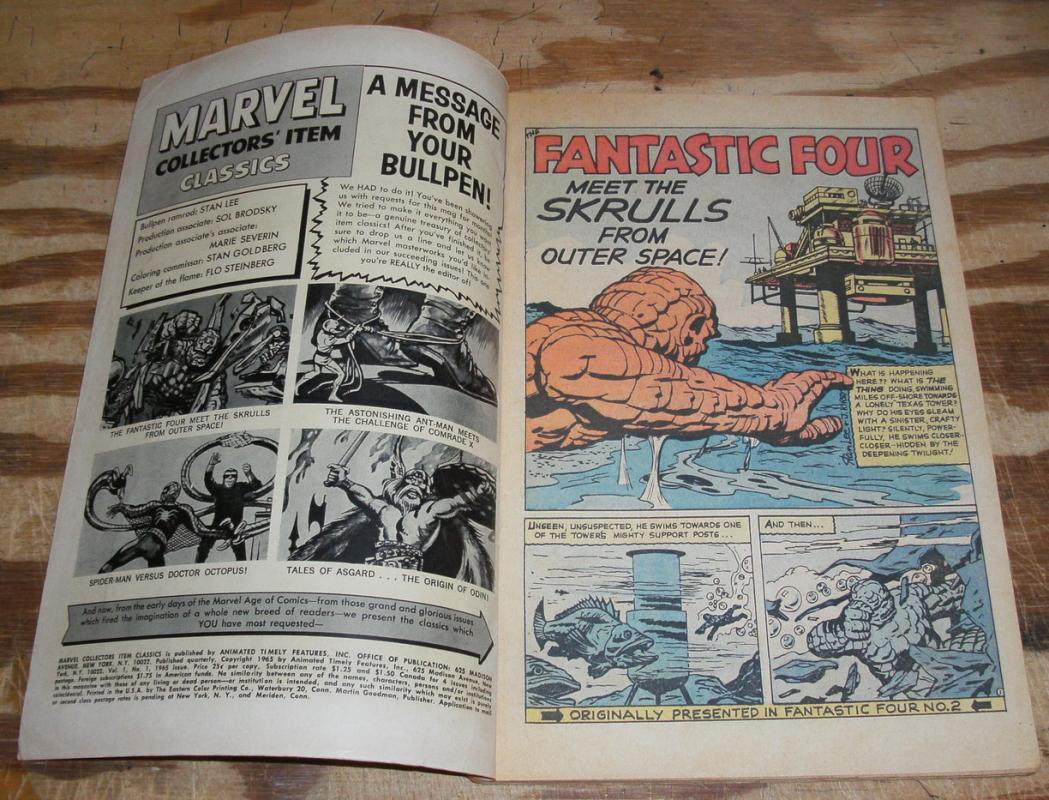 Marvel Collectors' Item Classics #1 fine 6.0