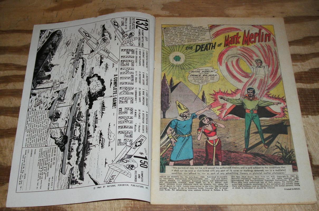 House of Secrets #73 very good 4.0