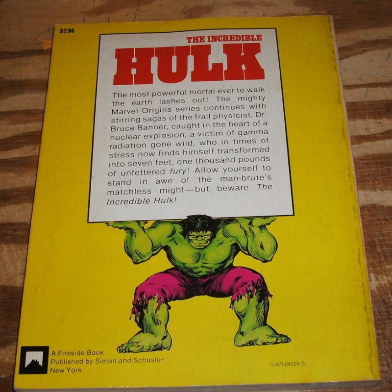 Incredible Hulk first print Fireside book by Stan Lee 1978