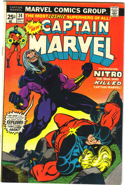 Captain Marvel #34 comic book very fine/near mint 9.0