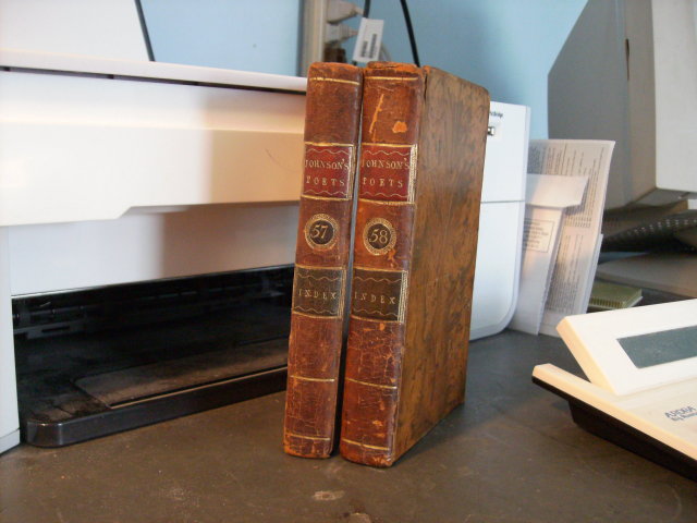 Johnson's Poets Index to the English Poets two volume set 1780