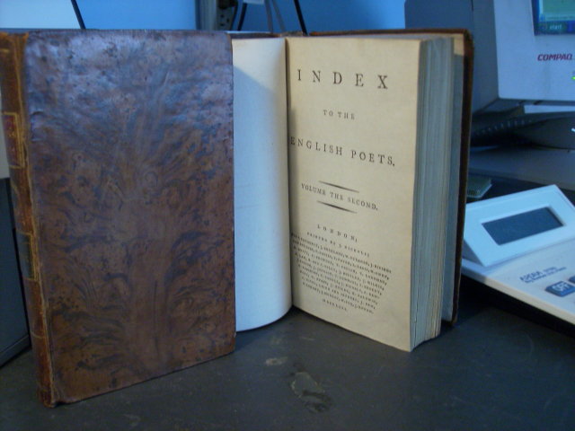 Johnson's Poets Index to the English Poets two volume set 1780