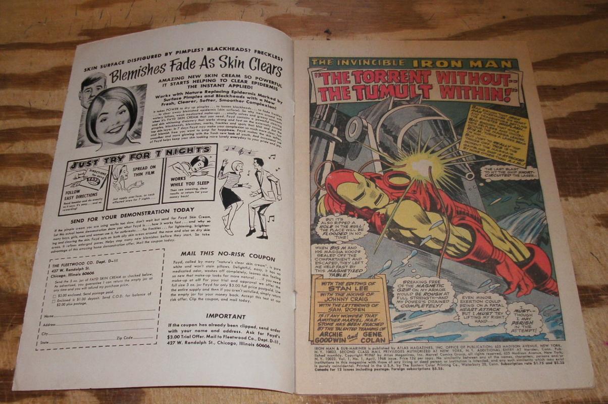 Iron Man and Sub-Mariner #1 special fine/very fine 7.0