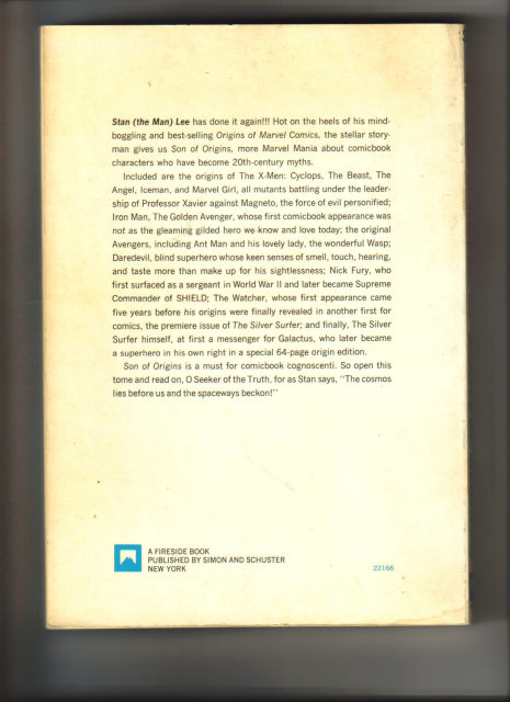 Son of Origins of Marvel Comics Fireside book